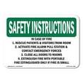 thumbnail image 1 of SignMission OS-SI-A-1824-L-11438 18 x 24 in. OSHA Safety Instructions Sign - In Case of Fire 1. Rescue Patients & Visitors From Room, 1 of 6