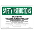 thumbnail image 1 of SignMission OS-SI-A-1824-L-11450 18 x 24 in. OSHA Safety Instructions Sign - Sauna Safety Reduce the Risk of Overheating, 1 of 6