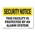 thumbnail image 1 of OSHA SECURITY NOTICE Sign - Facility Protected By Alarm System | Aluminum Sign | Protect Your Business, Work Site, Warehouse & Shop Area | Made in the USA, 1 of 6