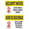 thumbnail image 1 of SignMission OS-SN-A-1824-L-11543 18 x 24 in. OSHA Security Notice Sign - Gun Free Drug Free Zone Bilingual, 1 of 6