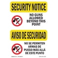 thumbnail image 1 of SignMission OS-SN-A-1824-L-11613 18 x 24 in. OSHA Security Notice Sign - No Guns Allowed Bilingual, 1 of 6