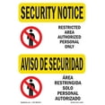 thumbnail image 1 of SignMission OS-SN-A-1824-L-11635 18 x 24 in. OSHA Security Notice Sign - Restricted Area Authorized, 1 of 6