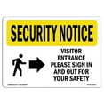 thumbnail image 1 of SignMission OS-SN-A-1824-L-11661 18 x 24 in. OSHA Security Notice Sign - Visitor Entrance Please Sign In & Out for Your Safety, 1 of 6