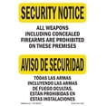 thumbnail image 1 of SignMission OS-SN-D-35-L-11507 OSHA Security Notice Sign - All Weapons Prohibited Bilingual, 1 of 5