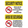 thumbnail image 1 of SignMission OS-SN-D-35-L-11521 OSHA Security Notice Sign - Drug Use or Sales Bilingual, 1 of 5