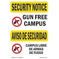 thumbnail image 1 of SignMission OS-SN-D-35-L-11541 OSHA Security Notice Sign - Gun Free Campus Bilingual, 1 of 5