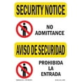 thumbnail image 1 of SignMission OS-SN-D-35-L-11560 OSHA Security Notice Sign - No Admittance Bilingual, 1 of 5