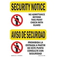 thumbnail image 1 of SignMission OS-SN-D-35-L-11562 OSHA Security Notice Sign - No Admittance Bilingual, 1 of 5