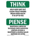 thumbnail image 1 of SignMission OS-TS-A-1824-L-11830 18 x 24 in. OSHA Think Sign - Help Keep Dirt Out Bilingual, 1 of 6