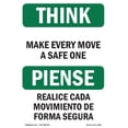 thumbnail image 1 of SignMission OS-TS-A-1824-L-11845 18 x 24 in. OSHA Think Sign - Make Every Move a Safe One Bilingual, 1 of 6