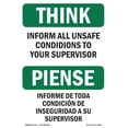 thumbnail image 1 of SignMission OS-TS-A-1824-L-11859 18 x 24 in. OSHA Think Sign - Report All Unsafe Conditions Supervisor, 1 of 6