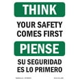 thumbnail image 1 of SignMission OS-TS-D-35-L-11895 OSHA Think Sign - Your Safety Comes First Bilingual, 1 of 5
