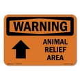 thumbnail image 1 of SignMission OS-WS-A-1824-L-11976 18 x 24 in. OSHA Warning Sign - Animal Relief Area Up Arrow with Symbol, 1 of 6