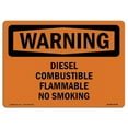 thumbnail image 1 of SignMission OS-WS-A-1824-L-12044 18 x 24 in. OSHA Warning Sign - Diesel Combustible Flammable No Smoking, 1 of 6