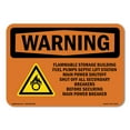 thumbnail image 1 of SignMission OS-WS-A-1824-L-12144 18 x 24 in. OSHA Warning Sign - Flammable Storage Building Fuel with Symbol, 1 of 6