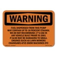 thumbnail image 1 of SignMission OS-WS-A-1824-L-12151 18 x 24 in. OSHA Warning Sign - Fuel Dispensed From This Pump May Contain, 1 of 6