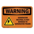 thumbnail image 1 of SignMission OS-WS-A-1824-L-12162 18 x 24 in. OSHA Warning Sign - Generator Neutral is Not Bonded with Symbol, 1 of 6