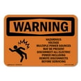 thumbnail image 1 of SignMission OS-WS-A-1824-L-12166 18 x 24 in. OSHA Warning Sign - Hazardous Voltage Multiple Power with Symbol, 1 of 6