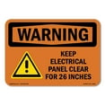 thumbnail image 1 of SignMission OS-WS-A-1824-L-12208 18 x 24 in. OSHA Warning Sign - Keep Electrical Panel Clear with Symbol, 1 of 6