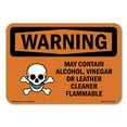 thumbnail image 1 of SignMission OS-WS-A-1824-L-12244 18 x 24 in. OSHA Warning Sign - May Contain Alcohol, Vinegar with Symbol, 1 of 6