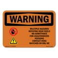 thumbnail image 1 of SignMission OS-WS-A-1824-L-12256 18 x 24 in. OSHA Warning Sign - Multiple Hazards & Rotating with Symbol, 1 of 6