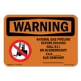 thumbnail image 1 of SignMission OS-WS-A-1824-L-12258 18 x 24 in. OSHA Warning Sign - Natural Gas Pipeline Before with Symbol, 1 of 6