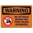 thumbnail image 1 of OSHA WARNING Sign - No Lift Truck Beyond This Point With Symbol | Aluminum Sign | Protect Your Business, Work Site, Warehouse & Shop Area | Made in the USA, 1 of 6