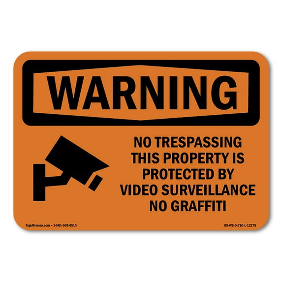 SignMission OS-WS-A-1824-L-12279 18 x 24 in. OSHA Warning Sign - No Trespassing This Property with Symbol