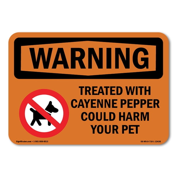 SignMission OS-WS-A-1824-L-12436 18 x 24 in. OSHA Warning Sign - Treated with Cayenne Pepper with Symbol
