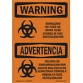 thumbnail image 1 of SignMission OS-WS-A-1824-L-12496 18 x 24 in. OSHA Warning Sign - Biohazard No Food or Drink Bilingual, 1 of 6