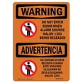 thumbnail image 1 of SignMission OS-WS-A-1824-L-12548 18 x 24 in. OSHA Warning Sign - Do Not Enter Room When Alarm Bilingual, 1 of 6