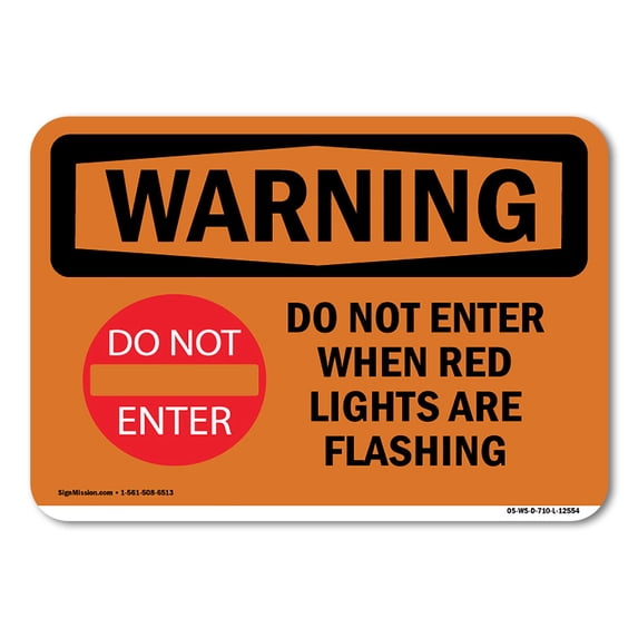 SignMission OS-WS-A-1824-L-12554 18 x 24 in. OSHA Warning Sign - Do Not Enter When Red with Symbol