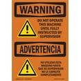 thumbnail image 1 of SignMission OS-WS-A-1824-L-12560 18 x 24 in. OSHA Warning Sign - Do Not Operate This Machine Bilingual, 1 of 6