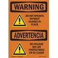 thumbnail image 1 of SignMission OS-WS-A-1824-L-12562 18 x 24 in. OSHA Warning Sign - Do Not Operate without Guards Bilingual, 1 of 6
