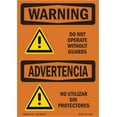 thumbnail image 1 of SignMission OS-WS-A-1824-L-12563 18 x 24 in. OSHA Warning Sign - Do Not Operate without Guards Bilingual, 1 of 6
