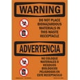 thumbnail image 1 of SignMission OS-WS-A-1824-L-12566 18 x 24 in. OSHA Warning Sign - Do Not Place Biohazard Bilingual, 1 of 6