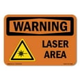 thumbnail image 1 of SignMission OS-WS-A-1824-L-12660 18 x 24 in. OSHA Warning Sign - Laser Area, 1 of 6