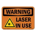 thumbnail image 1 of SignMission OS-WS-A-1824-L-12662 18 x 24 in. OSHA Warning Sign - Laser in Use, 1 of 6