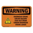 thumbnail image 1 of SignMission OS-WS-A-1824-L-12739 18 x 24 in. OSHA Warning Sign - Overhead Crane Crush Hazard, 1 of 6