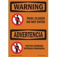 thumbnail image 1 of SignMission OS-WS-A-1824-L-12773 18 x 24 in. OSHA Warning Sign - Pool Closed Do Not Enter with Symbol, 1 of 6