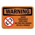 thumbnail image 1 of SignMission OS-WS-A-1824-L-12783 18 x 24 in. OSHA Warning Sign - Radio Frequency Free Zone with Symbol, 1 of 6