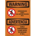 thumbnail image 1 of SignMission OS-WS-A-1824-L-12854 18 x 24 in. OSHA Warning Sign - Underground Cable Call No.811 Bilingual, 1 of 6