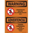 thumbnail image 1 of SignMission OS-WS-A-1824-L-12872 18 x 24 in. OSHA Warning Sign - Underground Gas Line Call No.811 Bilingual, 1 of 6