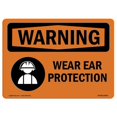 thumbnail image 1 of SignMission OS-WS-A-1824-L-12905 18 x 24 in. OSHA Warning Sign - Wear Ear Protection, 1 of 6