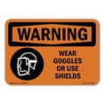 thumbnail image 1 of SignMission OS-WS-A-1824-L-12920 18 x 24 in. OSHA Warning Sign - Wear Goggles or Use Shields, 1 of 6