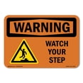 thumbnail image 1 of SignMission OS-WS-A-1824-L-12945 18 x 24 in. OSHA Warning Sign - Watch Your Step with Symbol, 1 of 6