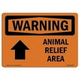 thumbnail image 1 of SignMission OS-WS-D-35-L-11976 OSHA Warning Sign - Animal Relief Area Up Arrow with Symbol, 1 of 5