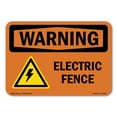 thumbnail image 1 of SignMission OS-WS-D-35-L-12088 OSHA Warning Sign - Electric Fence with Symbol, 1 of 5