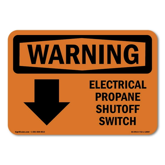 SignMission OS-WS-D-35-L-12097 OSHA Warning Sign - Electrical Propane Shutoff Switch with Symbol