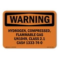 thumbnail image 1 of SignMission OS-WS-D-35-L-12195 OSHA Warning Sign - Hydrogen, Compressed, Flammable Gas UN1049, 1 of 5